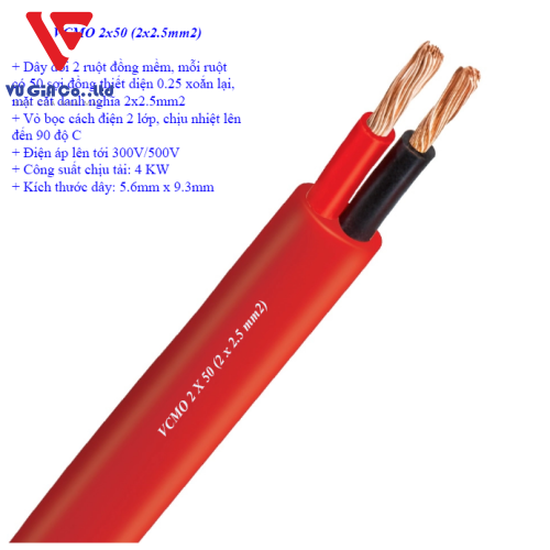 CADIVI Vcmo 2-shell oval wire Specification: 1 roll/ 100 meters (Retail by meter)