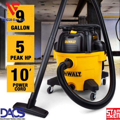 Industrial vacuum cleaner 3 functions 34L Dewalt DXV34P (3750W – 5HP)