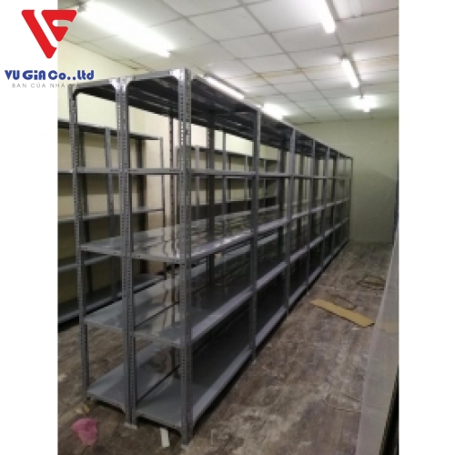 V iron shelf with linked holes
