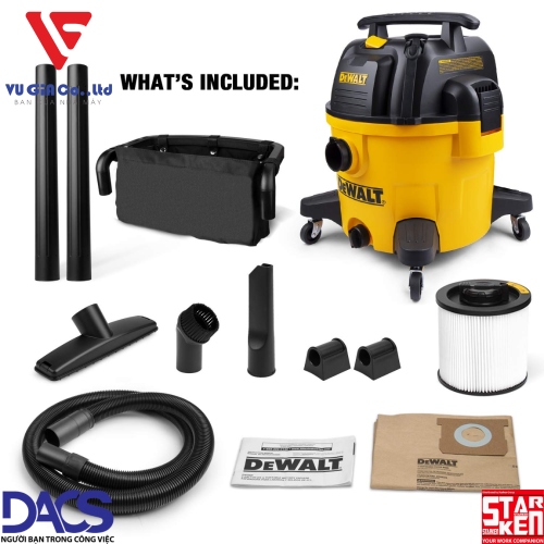 Industrial vacuum cleaner 3 functions 34L Dewalt DXV34P (3750W – 5HP)