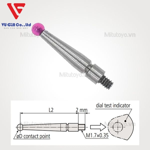 Mitutoyo folding pedometer needle 2mm (ruby)