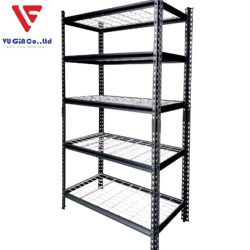 CSPS 5-tier steel shelf with mesh compartment 76cm - 91cm - 107cm - 122cm - 152cm