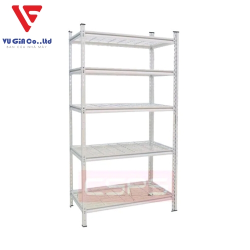 CSPS 5-tier steel shelf with mesh compartment 76cm - 91cm - 107cm - 122cm - 152cm