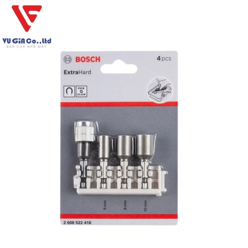 PICK & CLICK EXTRA HARD SCREWDRIVER AND NUTS SET, 4 PCS