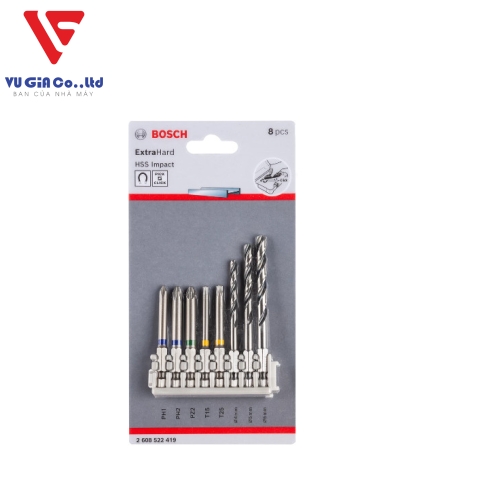 EXTRA HARD PICK & CLICK SCREWDRIVER MIX SET AND HSS IMPACT Drill Bits, 8 PCS