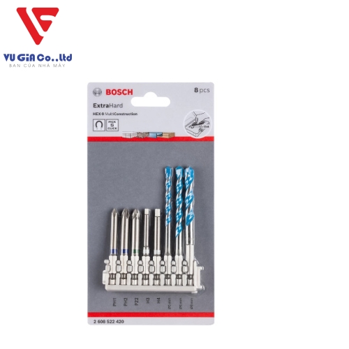 EXTRA HARD PICK & CLICK SCREWDRIVER MIXTURE SET AND MULTICONSTRUCTION Drill Bits, 8 PCS