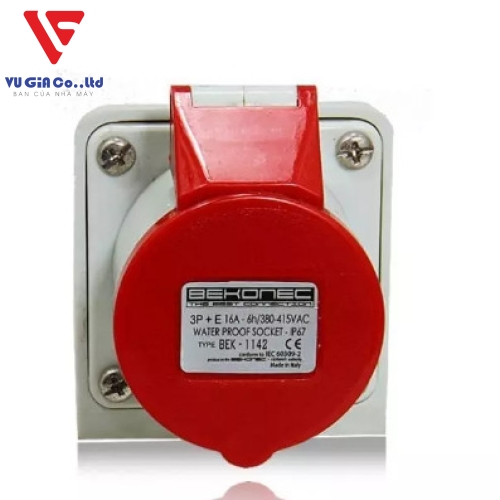 4-pin 16A watertight surface-mounted socket BEK-1142