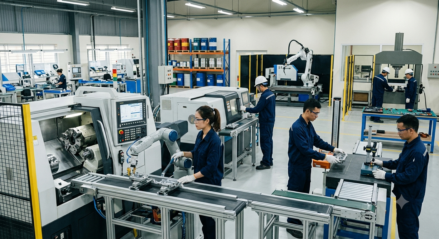 Tác động của việc đầu tư đồng bộ thiết bị công nghiệp đến hiệu suất nhà máy