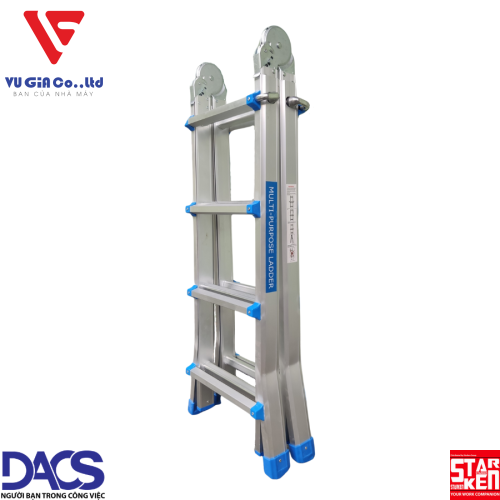A STARKEN ST404G Sliding Aluminum Ladder
