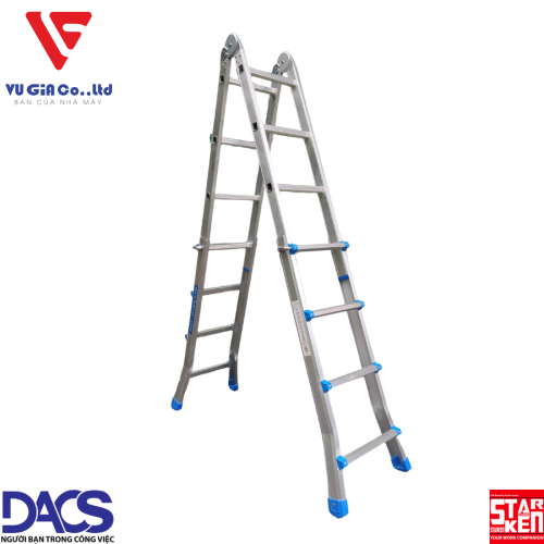 A STARKEN ST404G Sliding Aluminum Ladder