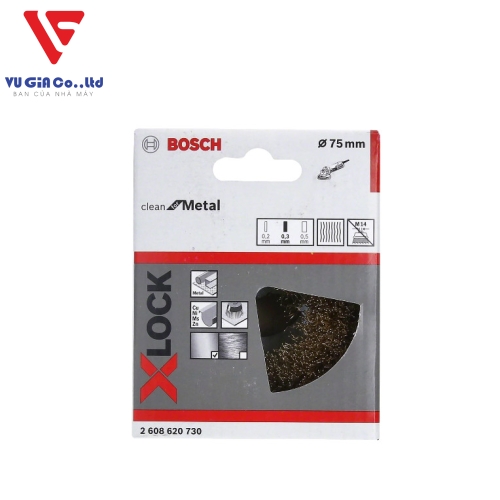 X-LOCK CLEAN FOR METAL ROUND BRUSH, STRAIGHT FIBER, COPPER-PLATED